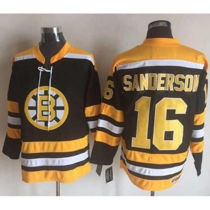 Boston Bruins #16 Derek Sanderson Black/Yellow CCM Throwback New Stitched NHL Jersey