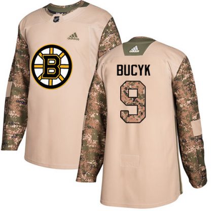 Adidas Boston Bruins #9 Johnny Bucyk Camo Authentic 2017 Veterans Day Stitched NHL Jersey