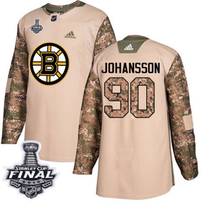 Adidas Boston Bruins #90 Marcus Johansson Camo Authentic 2017 Veterans Day 2019 Stanley Cup Final Stitched NHL Jersey