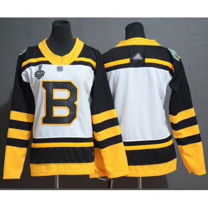Adidas Boston Bruins Blank White Authentic 2019 Winter Classic Stanley Cup Final Bound Women's Stitched NHL Jersey