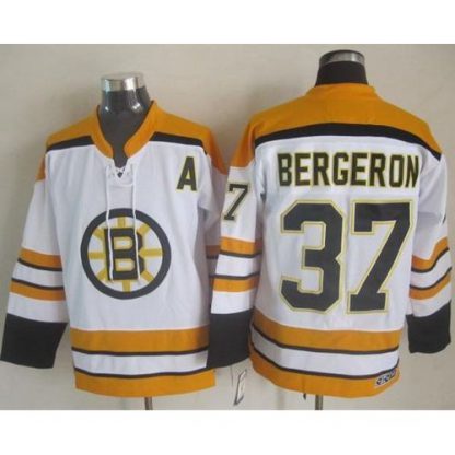 Boston Bruins #37 Patrice Bergeron White CCM Throwback Stitched NHL Jersey