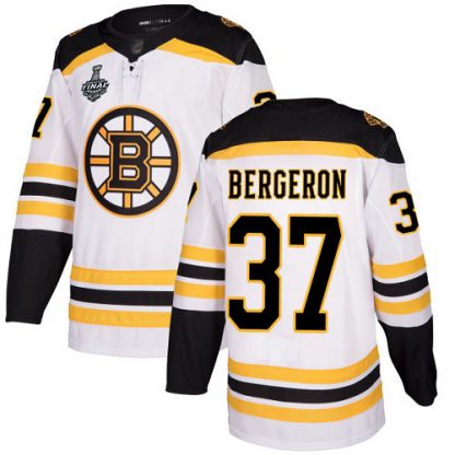 Adidas Boston Bruins #37 Patrice Bergeron White Road Authentic Stanley Cup Final Bound Youth Stitched NHL Jersey
