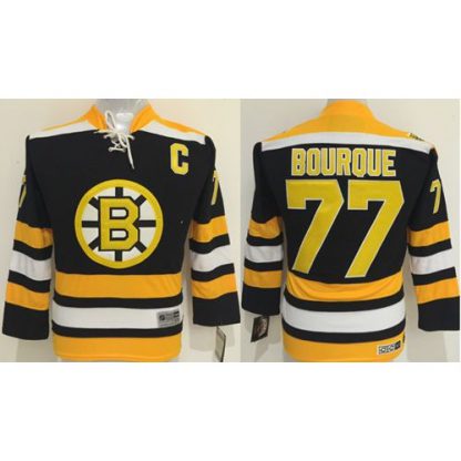 Boston Bruins #77 Ray Bourque Black CCM Youth Stitched NHL Jersey