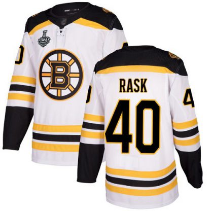 Adidas Boston Bruins #40 Tuukka Rask White Road Authentic Stanley Cup Final Bound Stitched NHL Jersey
