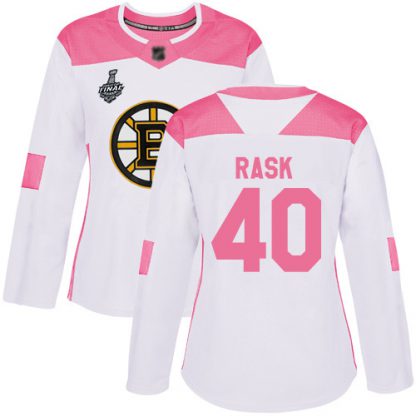 Adidas Boston Bruins #40 Tuukka Rask White/Pink Authentic Fashion Stanley Cup Final Bound Women's Stitched NHL Jersey