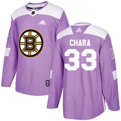 Adidas Boston Bruins #33 Zdeno Chara Purple Authentic Fights Cancer Youth Stitched NHL Jersey
