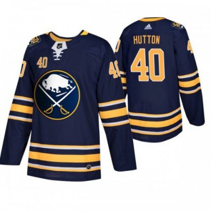 Buffalo Buffalo Sabres #40 Carter Hutton Men's Navy 50th Anniversary Home Authentic Jersey