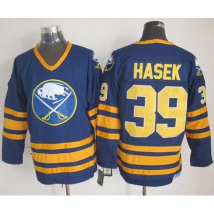 Buffalo Sabres #39 Dominik Hasek Navy Blue CCM Throwback Stitched NHL Jersey