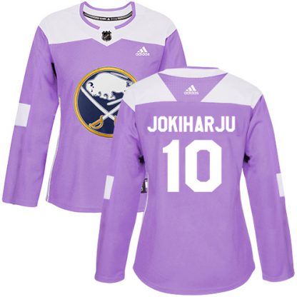 Adidas Buffalo Sabres #10 Henri Jokiharju Purple Authentic Fights Cancer Women's Stitched NHL Jersey