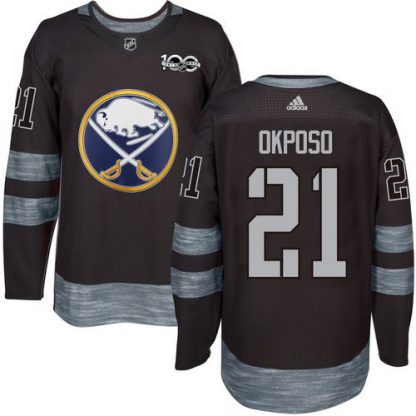 Adidas Buffalo Sabres #21 Kyle Okposo Black 1917-2017 100th Anniversary Stitched NHL Jersey
