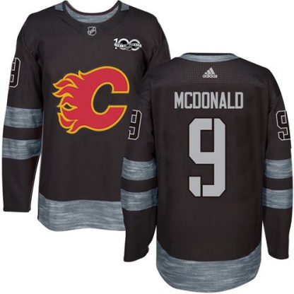 Adidas Calgary Flames #9 Lanny McDonald Black 1917-2017 100th Anniversary Stitched NHL Jersey