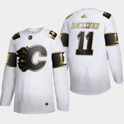 Calgary Calgary Flames #11 Mikael Backlund Men's Adidas White Golden Edition Limited Stitched NHL Jersey