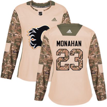 Adidas Calgary Flames #23 Sean Monahan Camo Authentic 2017 Veterans Day Women's Stitched NHL Jersey
