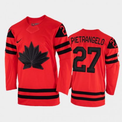 Canada Hockey #27 Alex Pietrangelo Men's Nike Beijing 2022 Winter Olympics Away Jersey - Red