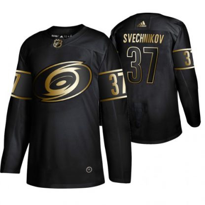 Adidas Carolina Hurricanes #37 Andrei Svechnikov Men's 2019 Black Golden Edition Authentic Stitched NHL Jersey