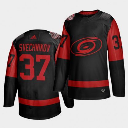 Carolina Carolina Hurricanes #37 Andrei Svechnikov  Black Men's 2021 Stadium Series Outdoor Game Jersey