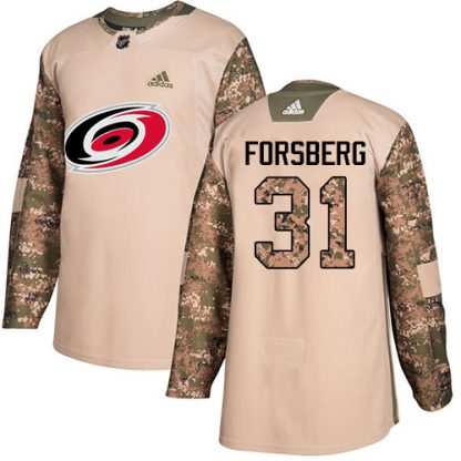 Adidas Carolina Hurricanes #31 Anton Forsberg Camo Authentic 2017 Veterans Day Stitched Youth NHL Jersey