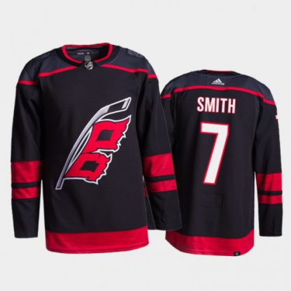 Adidas Carolina Hurricanes #7 Brendan Smith Men's 2021-22 Alternate Authentic NHL Jersey - Black