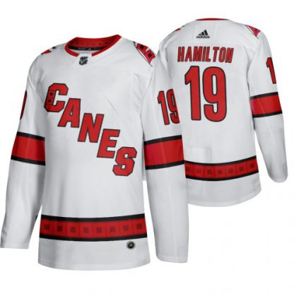 Carolina Carolina Hurricanes #19 Dougie Hamilton Men's 2019-20 Away Authentic Player White Stitched NHL Jersey