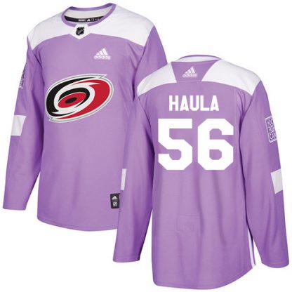 Adidas Carolina Hurricanes #56 Erik Haula Purple Authentic Fights Cancer Stitched Youth NHL Jersey