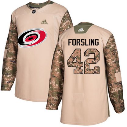 Adidas Carolina Hurricanes #42 Gustav Forsling Camo Authentic 2017 Veterans Day Stitched Youth NHL Jersey