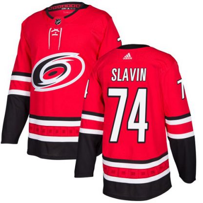 Adidas Carolina Hurricanes #74 Jaccob Slavin Red Home Authentic Stitched NHL Jersey