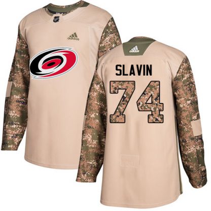 Adidas Carolina Hurricanes #74 Jaccob Slavin Camo Authentic 2017 Veterans Day Stitched NHL Jersey