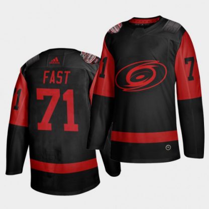 Carolina Carolina Hurricanes #71 Jesper Fast Black Men's 2021 Stadium Series Outdoor Game Jersey