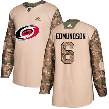Adidas Carolina Hurricanes #6 Joel Edmundson Camo Authentic 2017 Veterans Day Stitched NHL Jersey