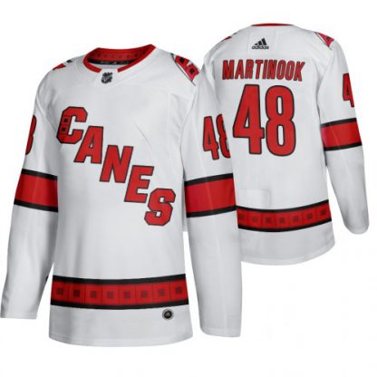 Carolina Carolina Hurricanes #48 Jordan Martinook Men's 2019-20 Away Authentic Player White Stitched NHL Jersey