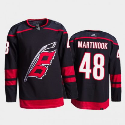 Adidas Carolina Hurricanes #48 Jordan Martinook Men's 2021-22 Alternate Authentic NHL Jersey - Black
