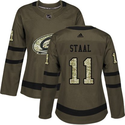 Adidas Carolina Hurricanes #11 Jordan Staal Green Salute to Service Women's Stitched NHL Jersey