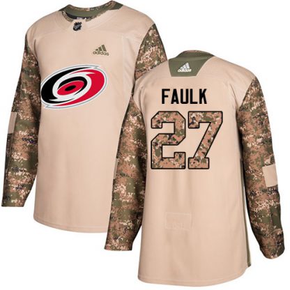 Adidas Carolina Hurricanes #27 Justin Faulk Camo Authentic 2017 Veterans Day Stitched NHL Jersey
