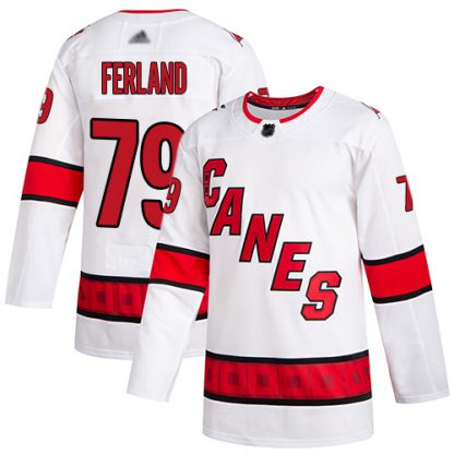 Adidas Carolina Hurricanes #79 Michael Ferland White Road Authentic Stitched NHL Jersey