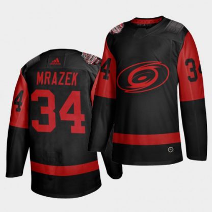 Carolina Carolina Hurricanes #34 Petr Mrazek Black Men's 2021 Stadium Series Outdoor Game Jersey