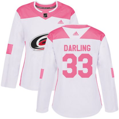 Adidas Carolina Hurricanes #33 Scott Darling White/Pink Authentic Fashion Women's Stitched NHL Jersey