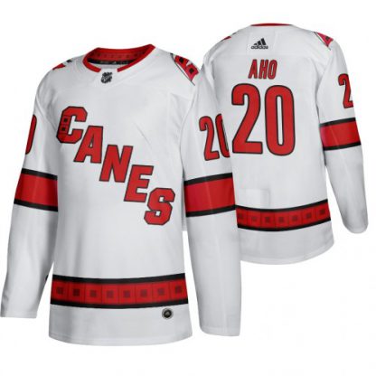 Carolina Carolina Hurricanes #20 Sebastian Aho Men's 2019-20 Away Authentic Player White Stitched NHL Jersey
