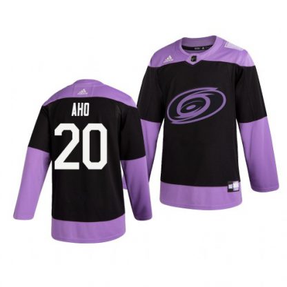 Carolina Carolina Hurricanes #20 Sebastian Aho Adidas Men's Hockey Fights Cancer Practice NHL Jersey Black