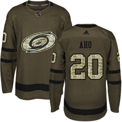 Adidas Carolina Hurricanes #20 Sebastian Aho Green Salute to Service Stitched Youth NHL Jersey
