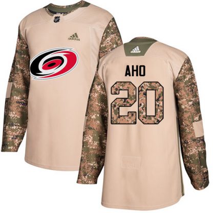 Adidas Carolina Hurricanes #20 Sebastian Aho Camo Authentic 2017 Veterans Day Stitched Youth NHL Jersey