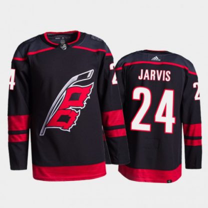 Adidas Carolina Hurricanes #24 Seth Jarvis Men's 2021-22 Alternate Authentic NHL Jersey - Black