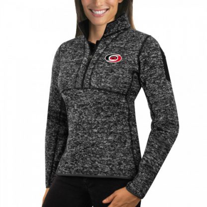 Carolina Carolina Hurricanes Antigua Women's Fortune 1/2-Zip Pullover Sweater Charcoal