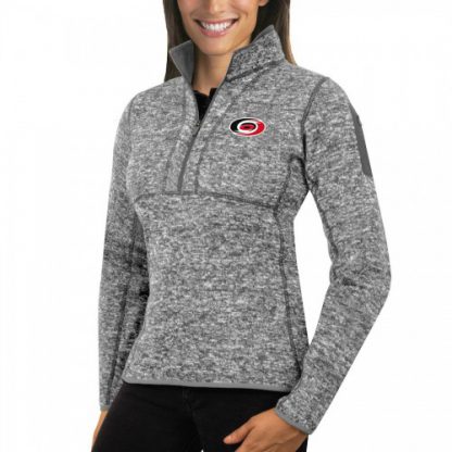 Carolina Carolina Hurricanes Antigua Women's Fortune 1/2-Zip Pullover Sweater Black