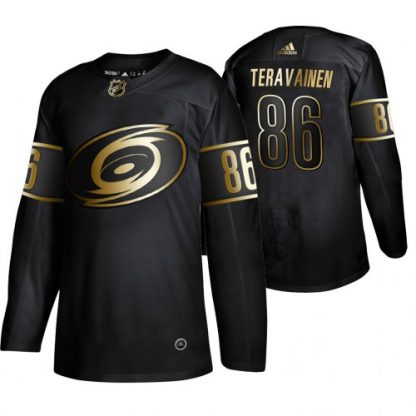 Adidas Carolina Hurricanes #86 Teuvo Teravainen Men's 2019 Black Golden Edition Authentic Stitched NHL Jersey