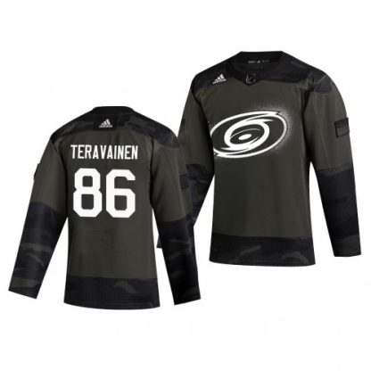 Carolina Carolina Hurricanes #86 Teuvo Teravainen Adidas 2019 Veterans Day Men's Authentic Practice NHL Jersey Camo