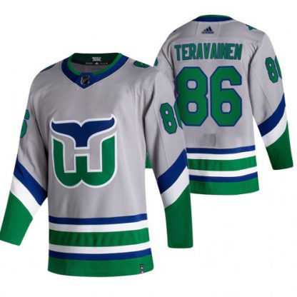 Carolina Carolina Hurricanes #86 Teuvo Teravainen Grey Men's Adidas 2020-21 Reverse Retro Alternate NHL Jersey