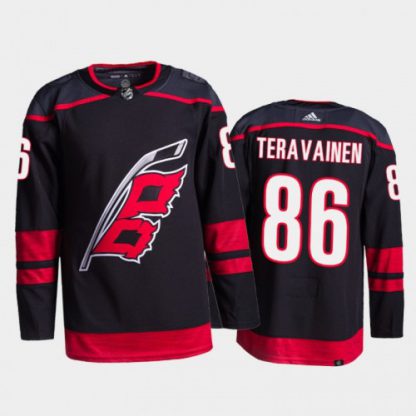 Adidas Carolina Hurricanes #86 Teuvo Teravainen Men's 2021-22 Alternate Authentic NHL Jersey - Black