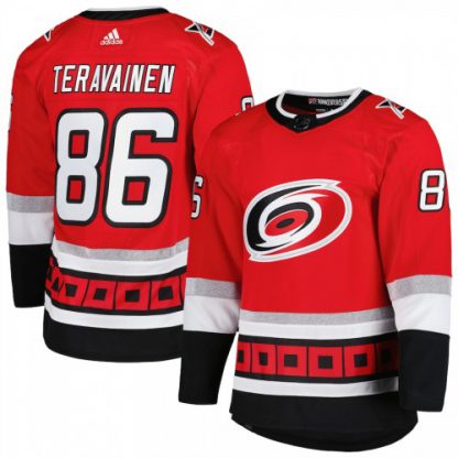 Carolina Carolina Hurricanes #86 Teuvo Teravainen Men's adidas Red 25th Anniversary Authentic Pro Primegreen Player Jersey