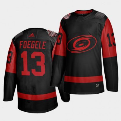 Carolina Carolina Hurricanes #13 Warren Foegele Black Men's 2021 Stadium Series Outdoor Game Jersey