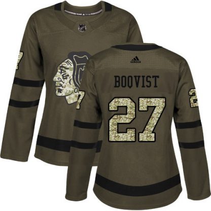 Adidas Chicago Blackhawks #27 Adam Boqvist Green Salute to Service Women's Stitched NHL Jersey